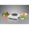 Rommelsbacher THL 1097 Single Cast Iron Tabletop Hot Plate – 1000 W, White Enamelled Steel, Stepless Temperature Control