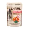 Wet cat food SHELMA with salmon and cod in sauce, 4 x 85 g pouches, 81% moisture, 10% protein