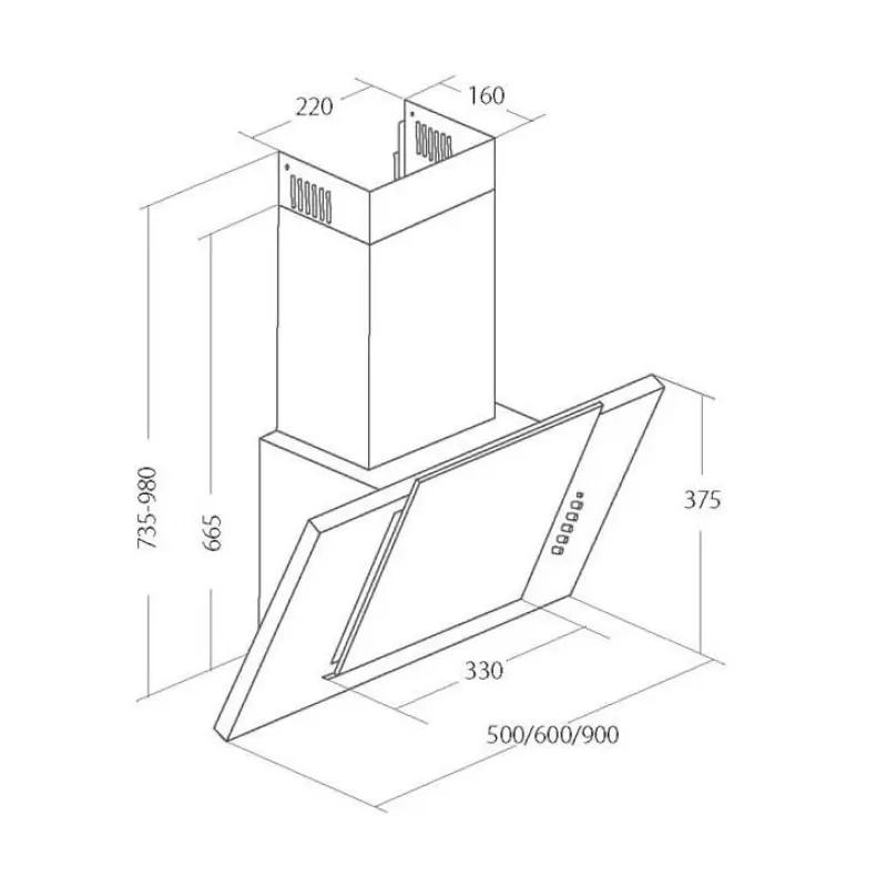 Akpo WK-4 Grand Eco 50 Chimney Hood Black