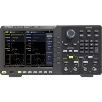 VOLTCRAFT FG-32502T Funktionsgenerator mains-powered 1 µHz - 250 MHz 2-channel arbitrary, Rauschen, Puls, Rectangle, Sinus, Triangle (FG-32502T)