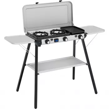 Camping Kitchen 2 Multi Cook Plus, gas stove Grey, 2 cooking zones 2x 1,8 kW + Grill Plate 0,9 kW, model 2025