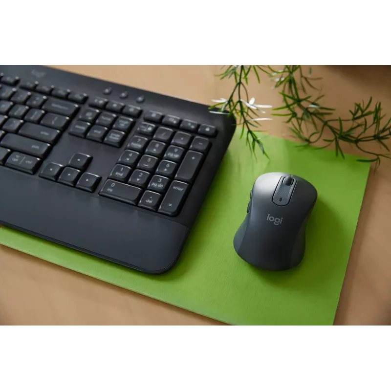 Logitech Signature MK650 for Business - Keyboard-and-Mouse-Set - Wireless - 2.4 GHz, Bluetooth LE - QWERTY - Spanish - Graphite