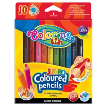 Colour pencils colorino JUMBO Triangular — 10 colours, 8.9 cm