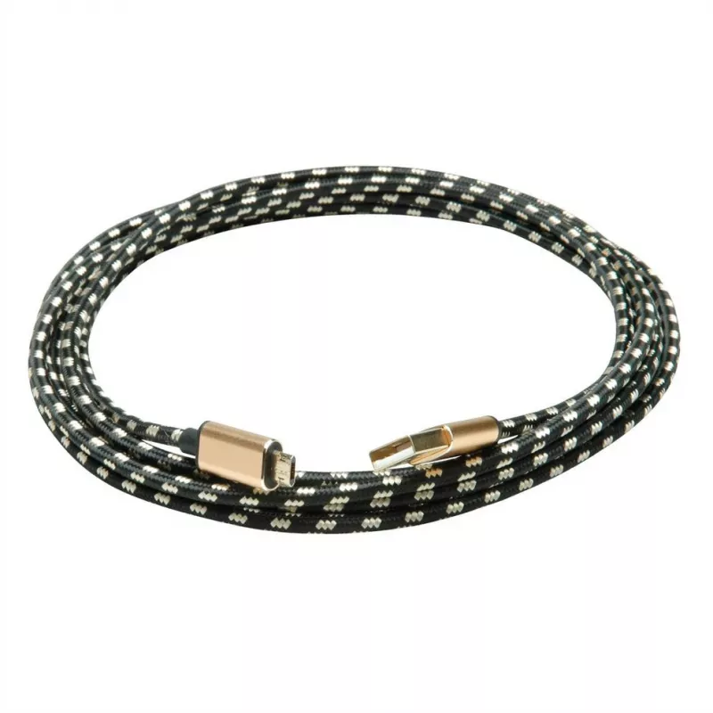 ROLINE 11.02.8819 USB Cable 0,8 m USB 2.0 USB C Micro-USB B Black - Gold (11.02.8819)