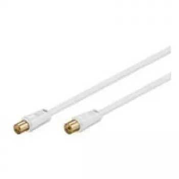 Wentronic Goobay Antenna Connection Cable, 100% Shielded, Gold-Plated, White, 1.5 m - Coax Plug Koax-Socket (67282)