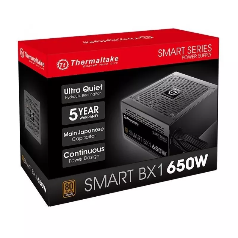 Power Supply Thermaltake Smart BX1 PS-SPD-0650NNSABE-1 (650 W; Active; 120 mm)