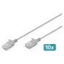 Patch cable DIGITUS CAT6 U-UTP Slim, 5 m, gray — pack of 10