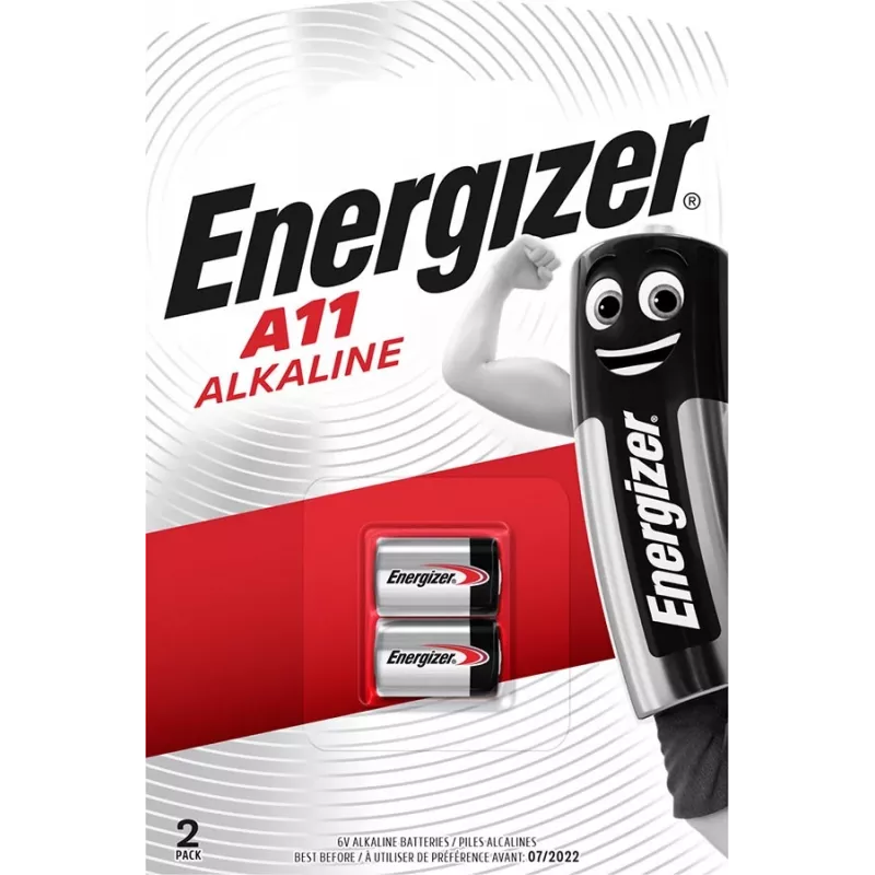 Single-use lithium cylindrical battery Energizer A11/E11A 6V 2 pcs — silver, blister