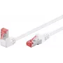 Goobay CAT 6 Patch Cable 1x 90° angled, S/FTP (PiMF), White, 3 m - latch tab top, LSZH Halogen-Free, Copper (51552)
