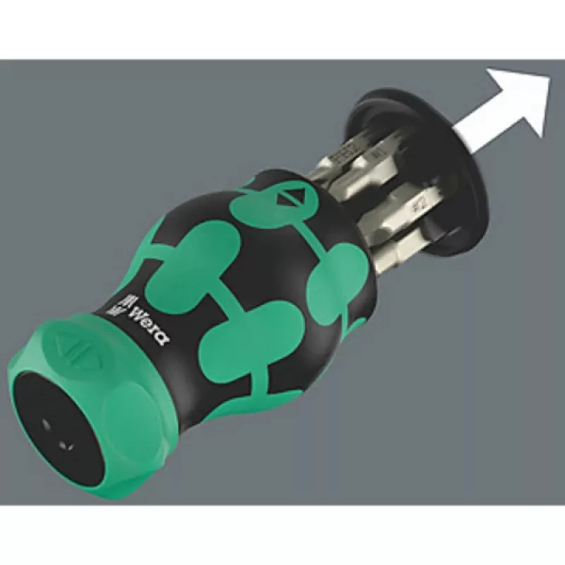 Bit holder Wera KK Stubby Magazin RA 4 magnetic, model 05008893001, compact stubby magazine for bits