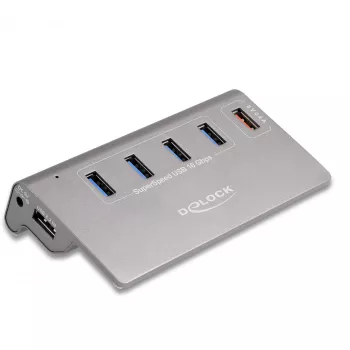 DeLOCK USB Hub 10 Gbps 4 Type-A Ports 1 Fast Charging Port