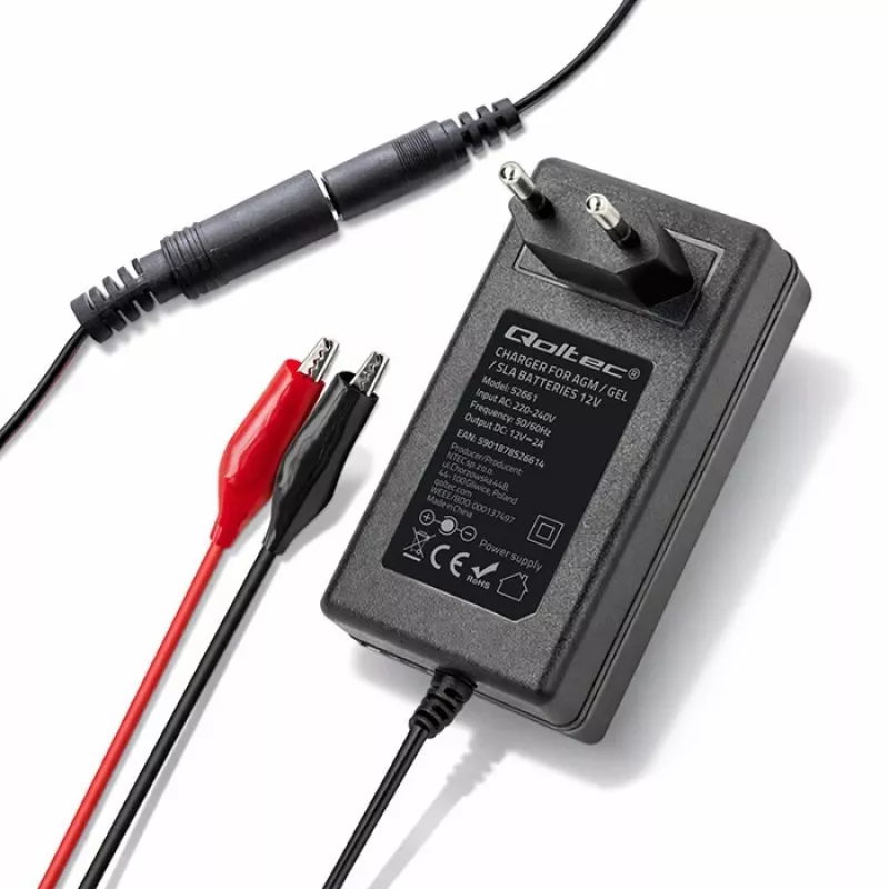 Battery charger QOLTEC 12V 2A 24W model 52661