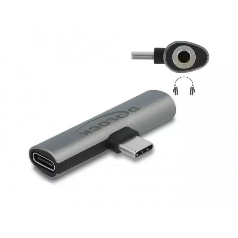 DeLOCK 64186 cable gender changer USB Type-C USB Type-C + 3.5mm Grey