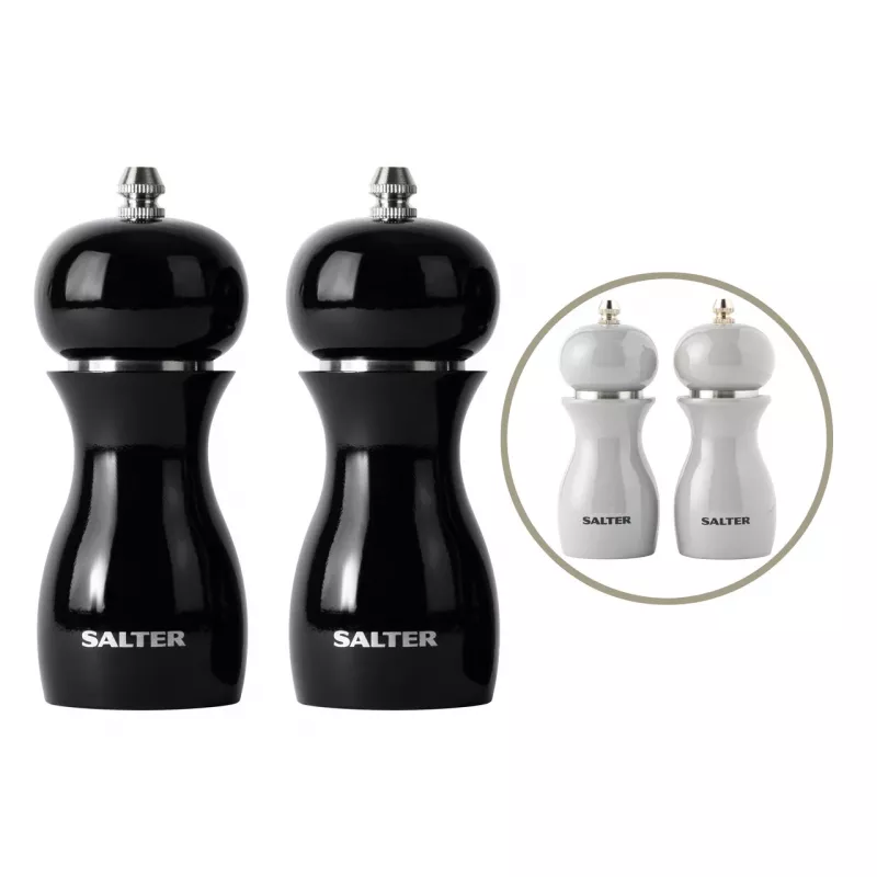 Salt and Pepper Mills Salter 7613 BKXRA – electric spice mills, gloss black finish