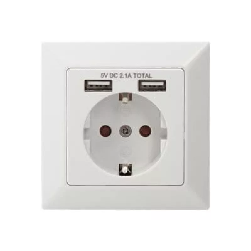 Safety socket for flush mounting Digitus DA-70613 with 2 USB ports