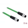 DeLOCK - Network Cable - M12 (4-pin) (M) to M12 (4-pin) (M) - 5,0m - SF/FTP - Halogen-Free - Green (85920)