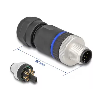 DeLOCK M12 Connector A-coded 8 pin male screw connection