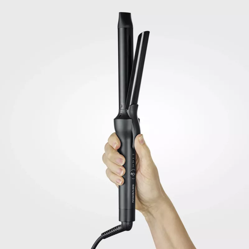 Hair Straightener SEVERIN LS 0822 — Warm technology, 250 W, 130 °C min, ceramic plates, 2.8 m cord, Black/Grey