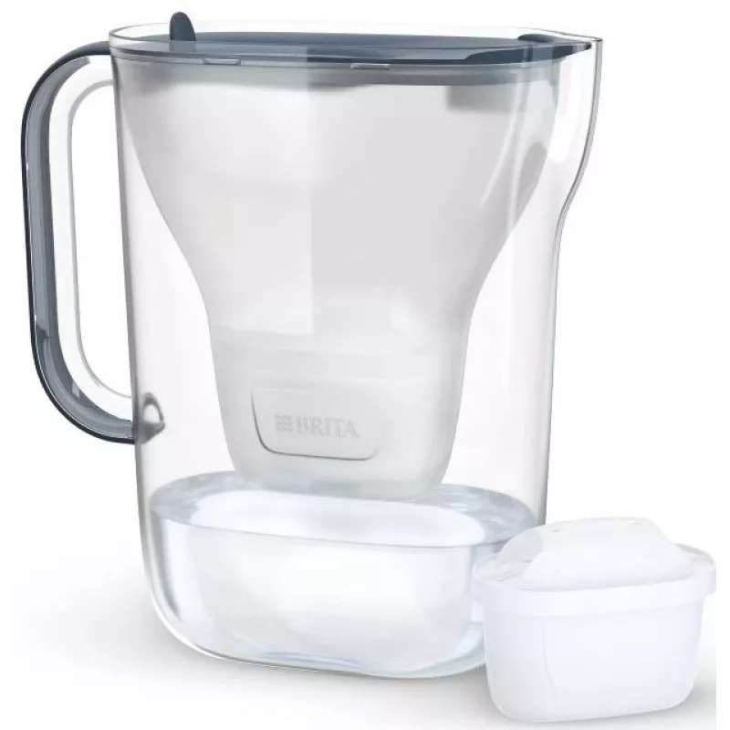 BRITA water filter jug Style Essential Graphite with 4 MAXTRA Pro filters, 2.4 L tank, 1.4 L filtered