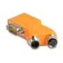 DELOCK CAN bus splitter D-Sub 9 (male/female) to M12 5-pin A-coded (male/female) 35° orange