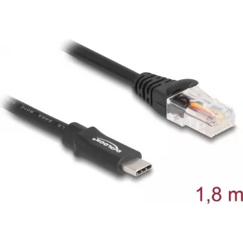 Adapter DeLOCK USB 2.0 Type-C male to Serial RS-232 RJ45 male 1.8 m black