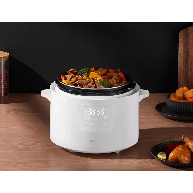 Electric pressure cooker Xiaomi 4.8 L — 1000 W, white, removable pot, display