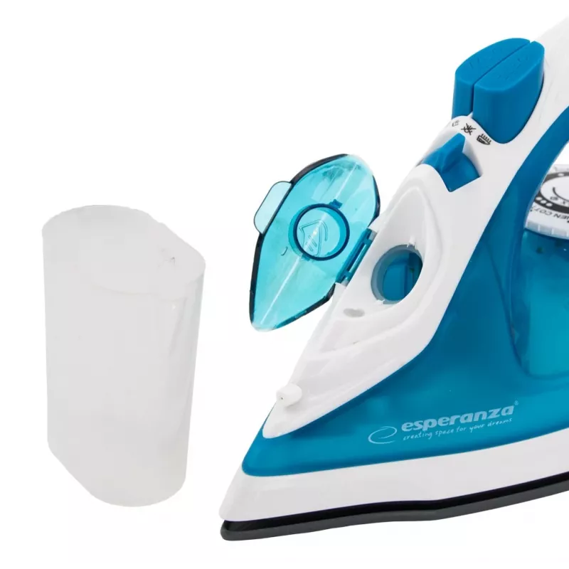 Esperanza EHI002 Slider Steam Iron, 2200 W, Ceramic Soleplate, Vertical Steam, White/Blue