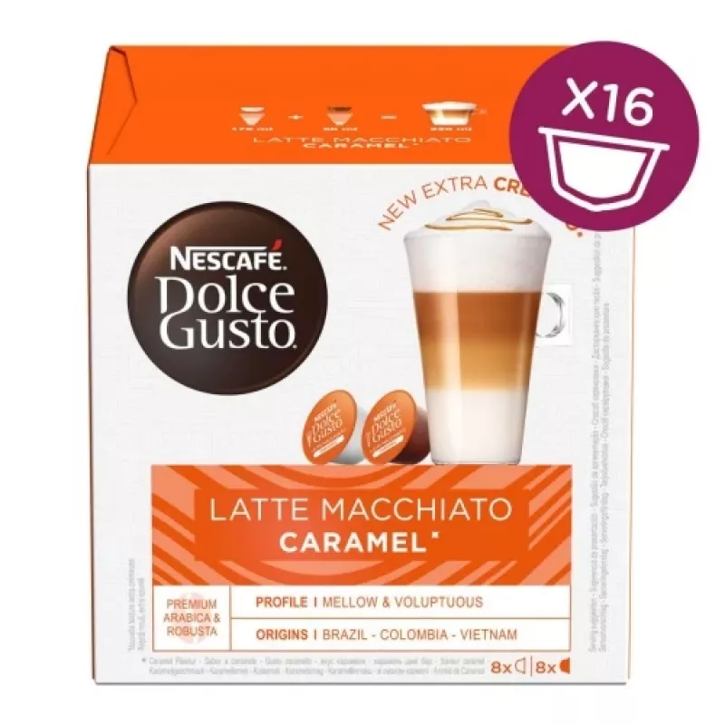 Nescafe Dolce Gusto Caramel Latte Macchiato Coffee, 16 capsules