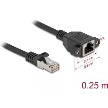 DeLOCK 90773 Networking Cable Black 0.25 m Cat6a S/FTP RJ-45