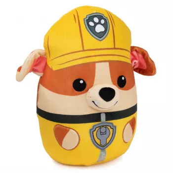 PAW Patrol Rubble Squish Plush, Official Toy from the Hit Cartoon, Squishy Stuffed Animal for Ages 1 and Up, 12”