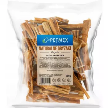 Dog Chew PETMEX Roe Deer Hide 15 cm 500 g — dried roe deer hide chew