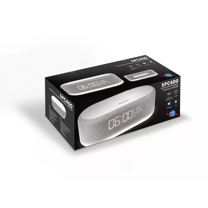 Bluetooth speaker, alarm clock and wireless charger Nasa SPC400