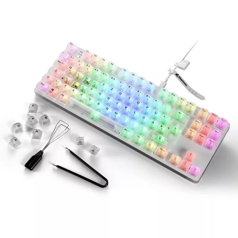 Crystal Shark, Gaming Keyboard White, DE-Layout, KTT