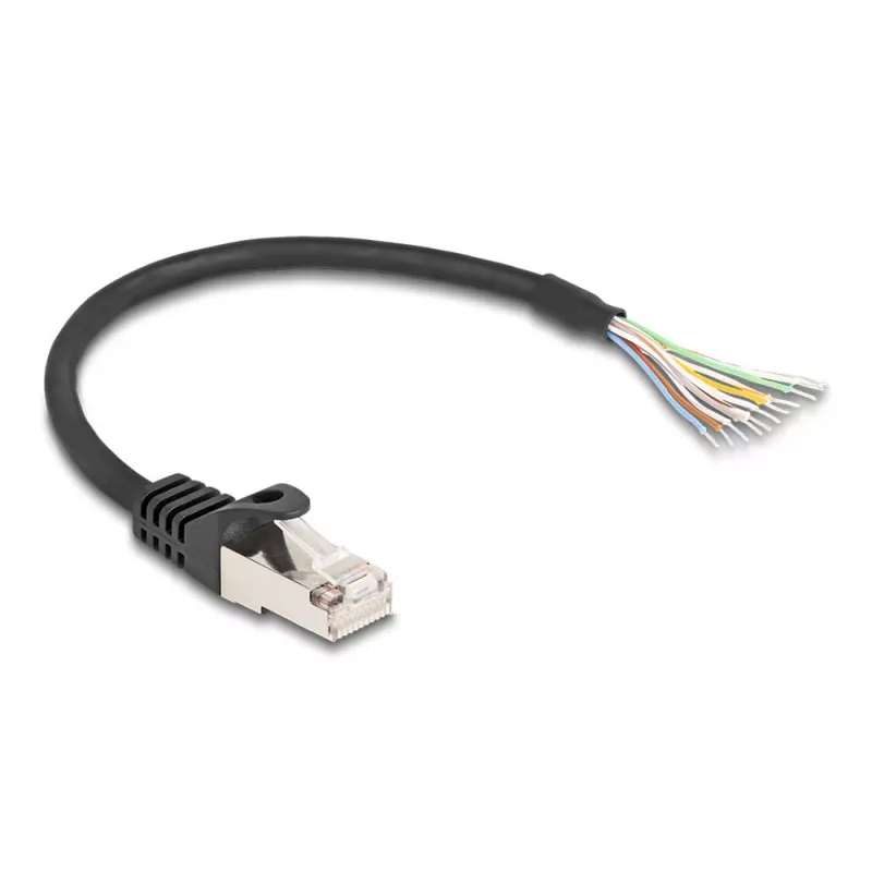 DeLOCK Cable RJ50 male to open wire ends S/FTP 0.25 m black