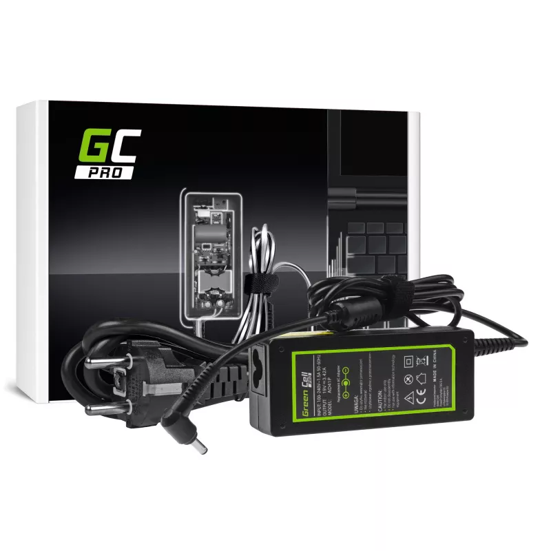 Power adapter Green Cell AD41P 65W for ASUS laptops, 19V 3.42A, indoor, black