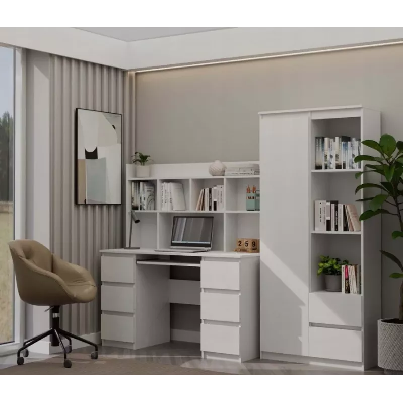 KUBA Desk Set + Extension Piece, White