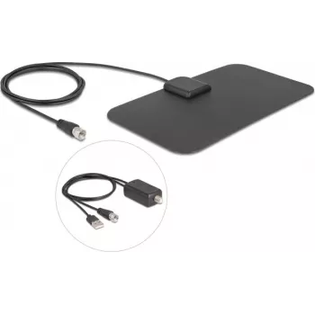 Antenna DELOCK 12085 active omnidirectional DAB+ DVB‑T2 gain 5–25 dB