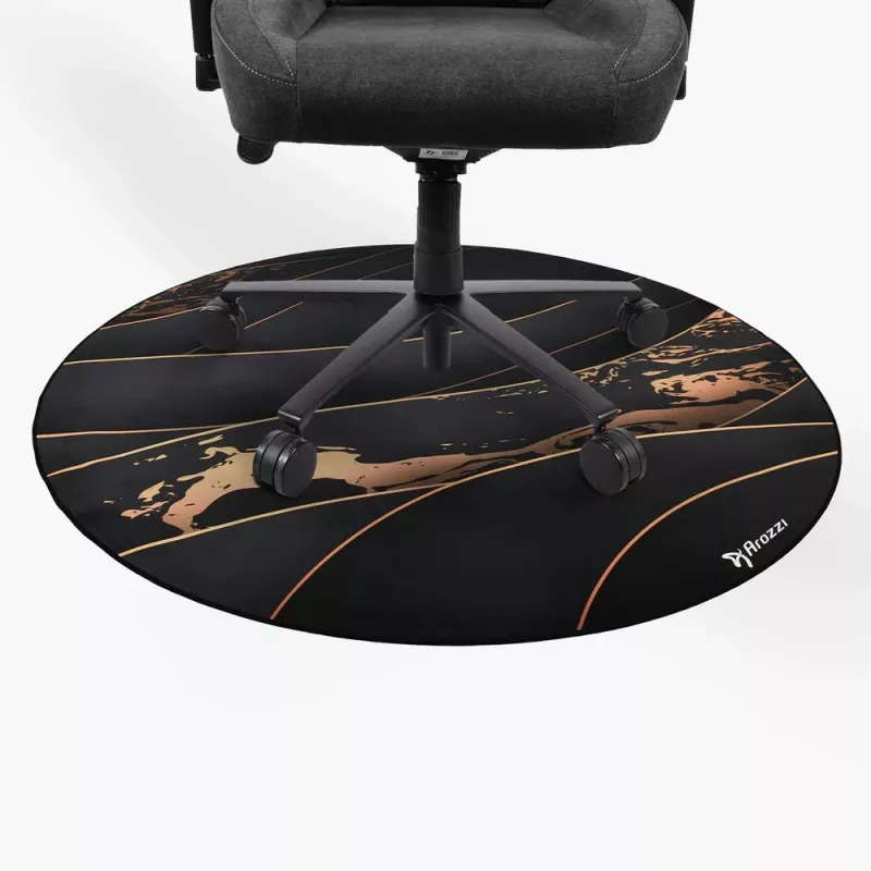 Floor pad Arozzi Zona Round Floor Pad — Black/Gold, round protective mat for flooring