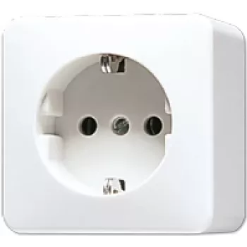 Socket outlet CEE 7/3 Jung 620 A WW, white, duroplast, 250 V, 16 A, 61×61×47 mm