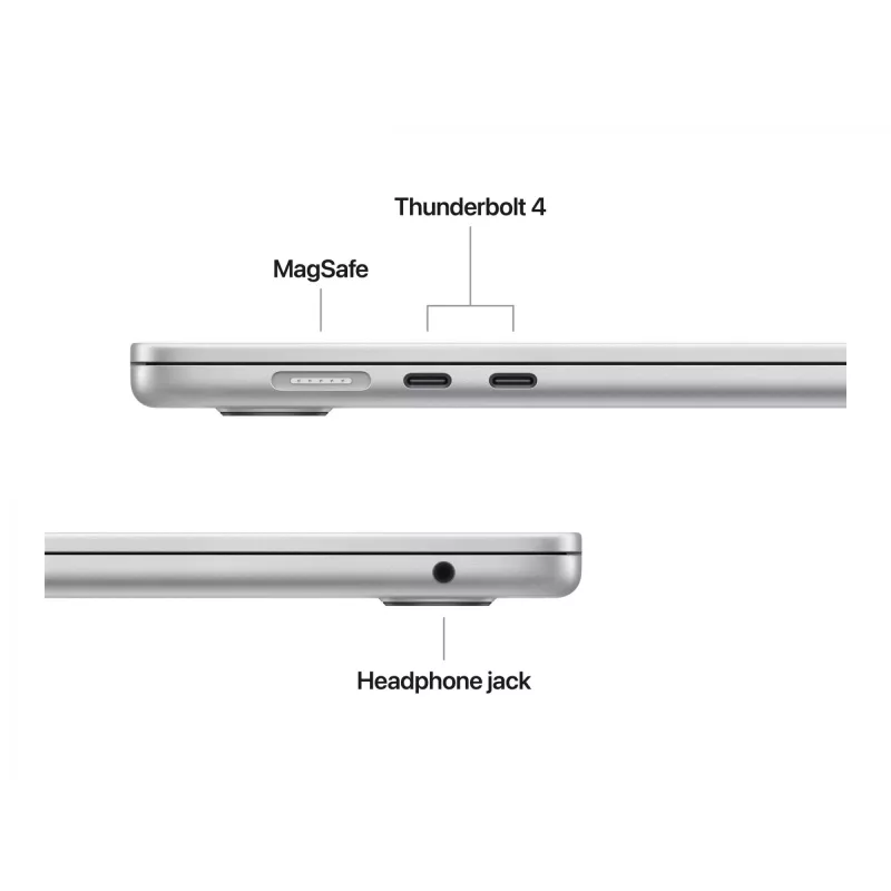 MacBook Air 15, Silver, M4 (10-CPU/10-GPU), 16GB, 512GB, German, 35W Dual USB-C Port Power Adapter, MW1H3D/A