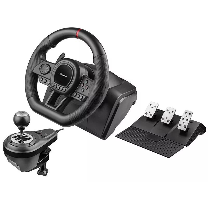 Manual gearbox shifter TRACER TRAJOY47345 — wired 6-in-1 simracer controller, 1.8 m cable, black, ergonomic non-slip grip, 270° rotation