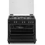 Gas-electric cooker MPM MPM-93-KGM-32 90 cm with gas hob, electric oven, 5 burners, black, energy class A