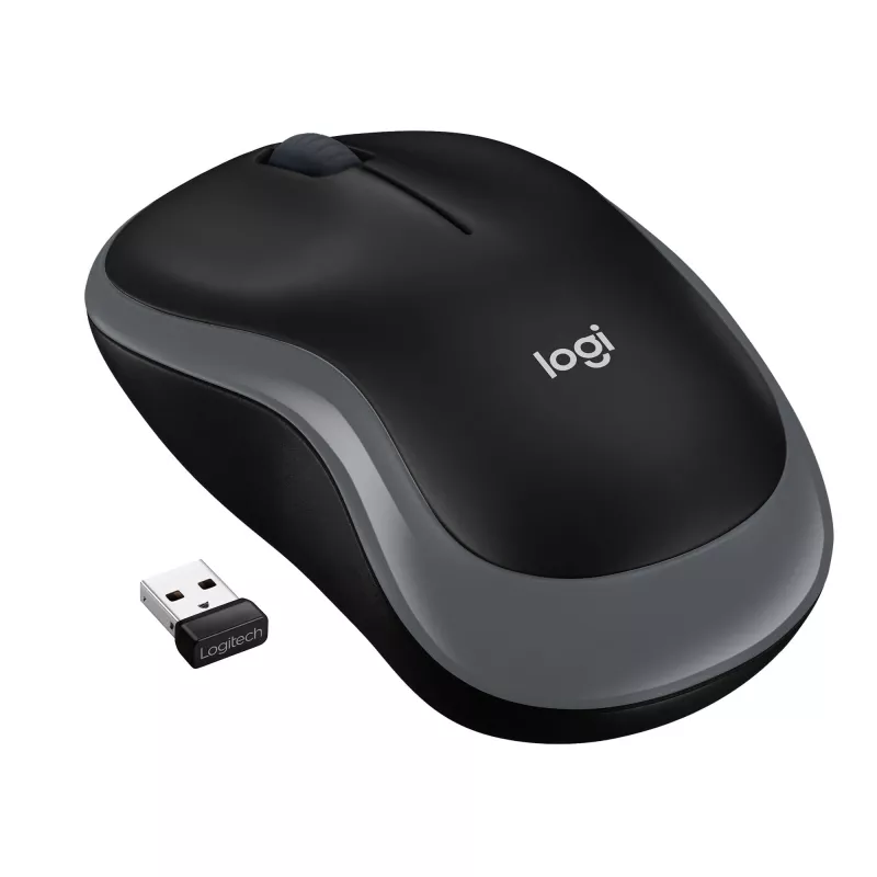 Logitech M185 Wireless Optical Mouse Ambidextrous Grey 910-002238