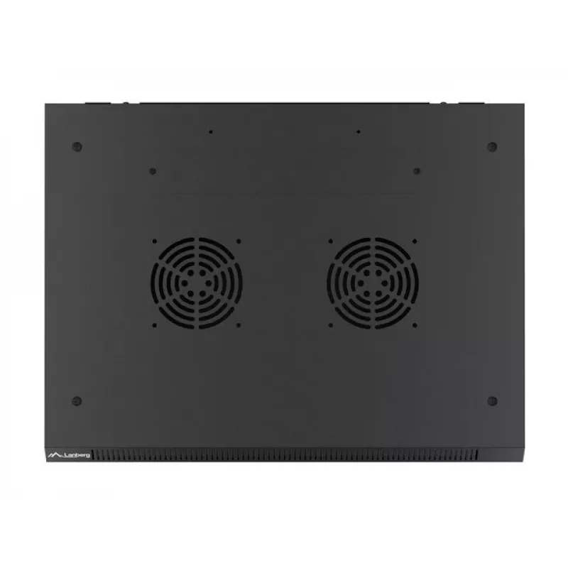Lanberg WF01-6415-10B Wall-Mounted Rack Cabinet 19 inch 15U 600x450mm Black with Glass Door