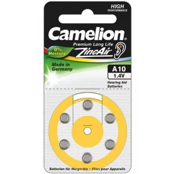 Button cell batteries CAMELION A10 / DA10 / ZL10 zinc–air — 6 pcs