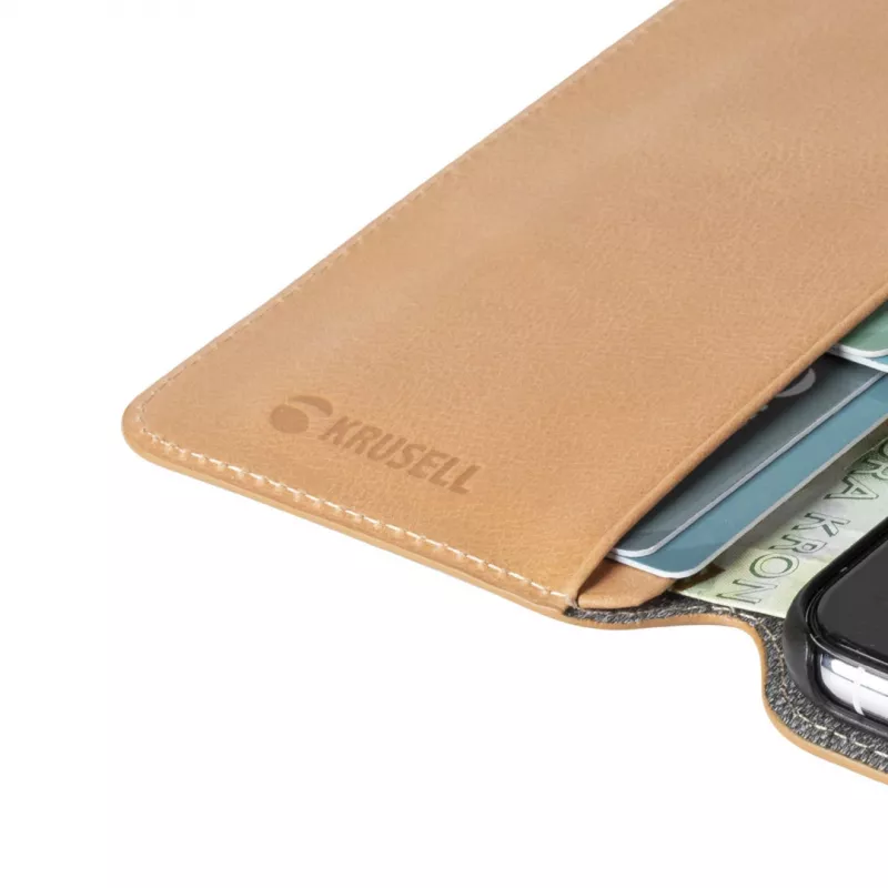Phone wallet Krusell Sunne for Apple iPhone 11 Pro Max — vintage nude, folio case with card slots