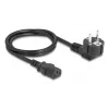 Power cord DELOCK CEE 7/7 (E+F) to IEC C13 90° angled, 1 m, H05VV-F 3x1.00 mm², black