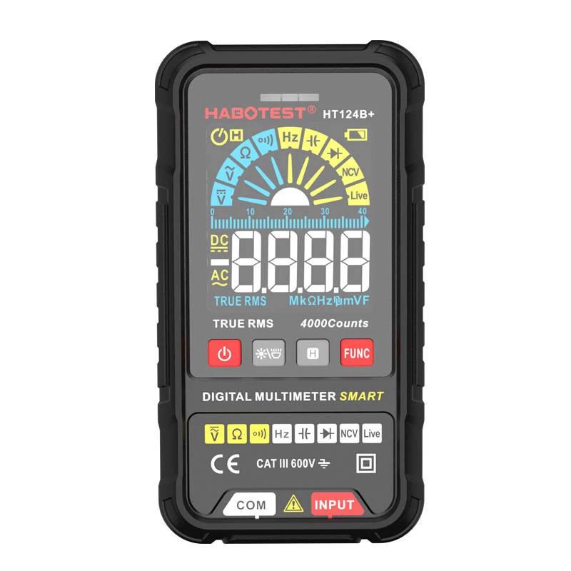 Digital Multimeter Habotest HT124B+ — AC/DC Voltage and Resistance Measurement
