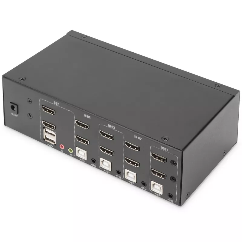 KVM Switch Digitus DS-12883 4 Port Dual Display 4K HDMI USB
