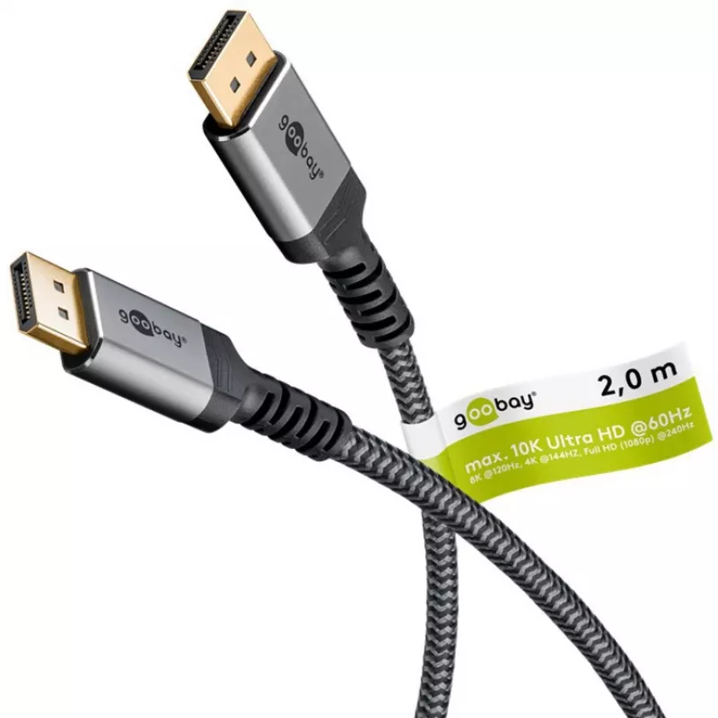 Goobay DisplayPort Cable 2.0/2.1, 80 Gbit/s | 75685 | DisplayPort to DisplayPort
